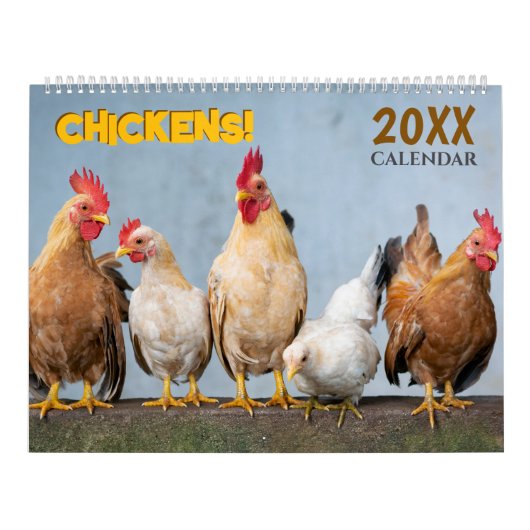 2026 Hühner Wandkalender Cute (Titelbild)