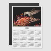 2026 Hummingbird 5x7" Magnetic Mini Calendar Magnetkarte (Vorne/Hinten)