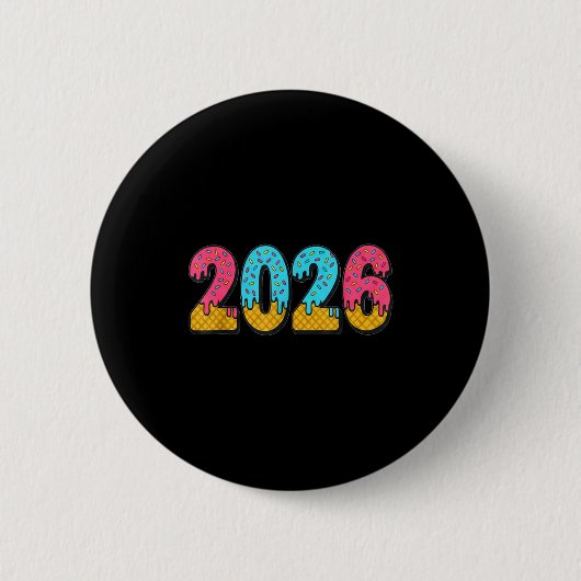 2026 Ice Cream Drip Meme New Year Gen Alpha Slang Button (Vorderseite)