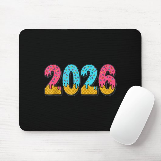 2026 Ice Cream Drip Meme New Year Gen Alpha Slang  Mousepad (Mit Mouse)