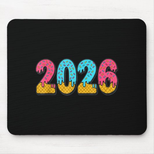 2026 Ice Cream Drip Meme New Year Gen Alpha Slang Mousepad (Vorne)