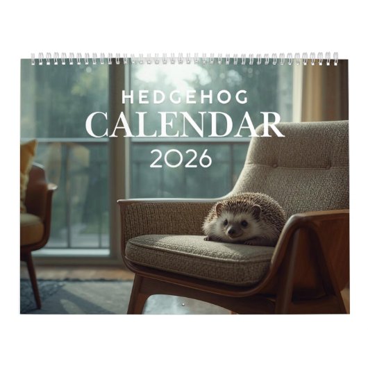 2026 Igel-Wandkalender | 12 Monate Kalender (Titelbild)