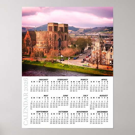 2026 Inverness-Kalender, Schottische Highlands Poster (Vorne)