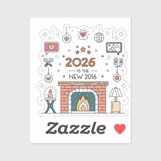 2026 Is The New 2016 Cozy Culture Vector Aufkleber (Blatt)
