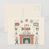 2026 Is The New 2016 Cozy Culture Vector Postkarte (Vorne/Hinten)