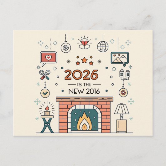 2026 Is The New 2016 Cozy Culture Vector Postkarte (Vorderseite)