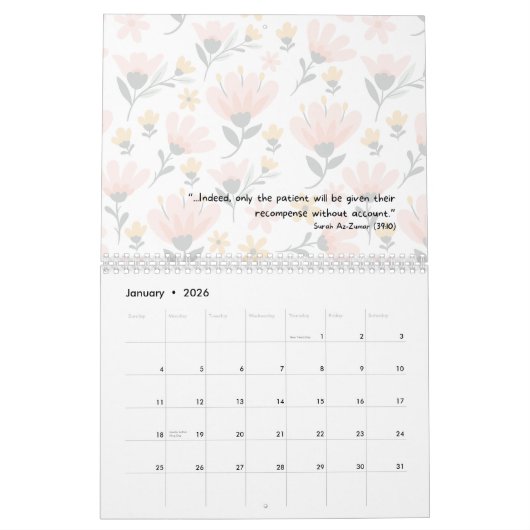 2026 Islamic Calendar with Quran Quotes (medium) Kalender (Jan 2026)