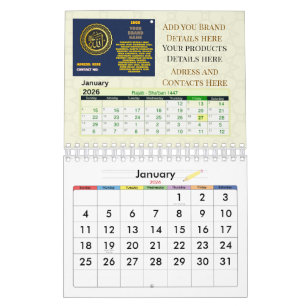 2026 Islamischer Hijri-Kalender Gregorianisch + Kalender
