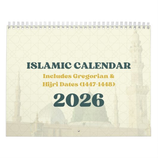 2026 Islamischer Hijri-Kalender | Gregorianisch +  Kalender (Titelbild)