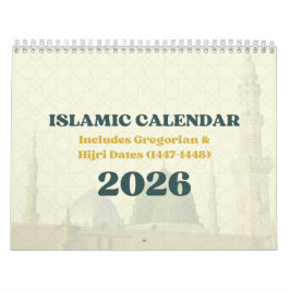 2026 Islamischer Hijri-Kalender | Gregorianisch +  Kalender