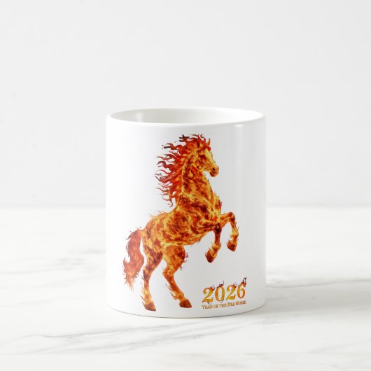2026 Jahr des Feuerpferdes Kaffeetasse (Mittel)