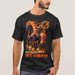 2026 Jahr des Feuerpferds chinesischer Zodiak Neuj T-Shirt