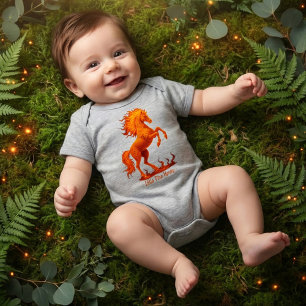 2026 Jahr des Feuerpferds Chinesischer Zodiakus Baby Strampler