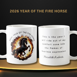 2026 Jahr des Feuerpferds Motivationszitat Kaffeetasse