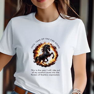 2026 Jahr des Feuerpferds Motivationszitat T-Shirt