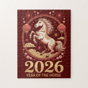 2026 Jahr des Pferdes Chinesisches Neujahrspuzzle Puzzle