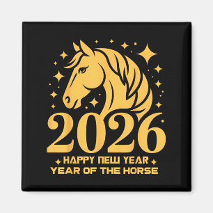 2026 Jahr des Pferdes Florales Zodiac-Kunst Mondne Magnet