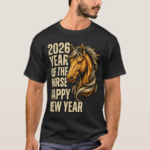 2026 Jahr des Pferdes Frohes Chinesisches Neujahr T-Shirt