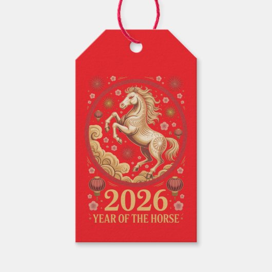2026 Jahr des Pferdes Geschenkanhänger (Vorderseite)