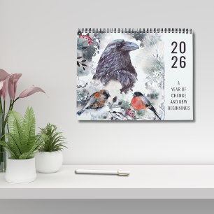 2026 Jahr des Wandels Florales Motivational Kalender