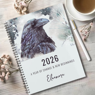2026 Jahr des Wandels Rabe Symbolik Notizblock