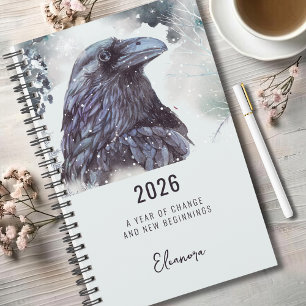 2026 Jahr des Wandels Rabe Symbolik Planer