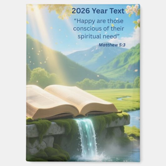 2026 Jahr Text Paradies Magnet (Vorderseite)