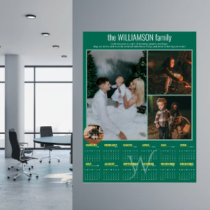 2026 Jahreskalender 4 Foto-Collage Personalisiert Poster