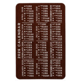 2026 Jahresmonatskalender braune Holzmaserung einf Magnet (Vertikal)