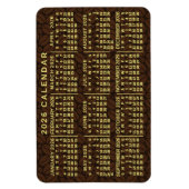 2026 Jahresmonatskalender Dunkle Kaffeebohnen Magnet (Vertikal)