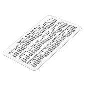 2026 Jahresmonatskalender Klassisch Weiß und Schwa Magnet (Linke Seite)