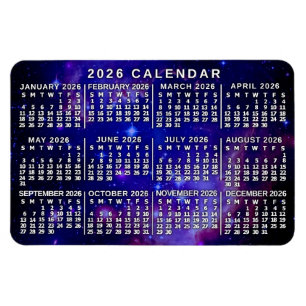 2026 Jahresmonatskalender Outer Space Nebel Magnet