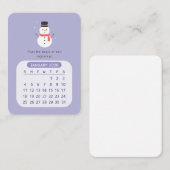 2026 Januar Monatlicher Kawaii Motivierend Kalende Mitteilungskarte (Vorne/Hinten)