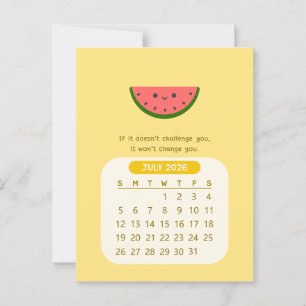 2026 Juli Monatskalender Kawaii Motivationskalende Postkarte