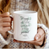 2026 JW Jahr Text Matthew 5:3 Grüner Eukalyptus Kaffeetasse