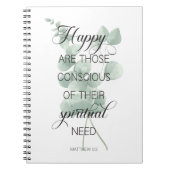 2026 JW Jahr Text Matthew 5:3 mit Eukalyptus Notizblock (Vorderseite)