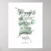 2026 JW Jahr Text Matthew 5:3 mit Eukalyptus Poster (Vorne)