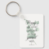 2026 JW Jahr Text Matthew 5:3 mit Eukalyptus Schlüsselanhänger (Vorderseite)