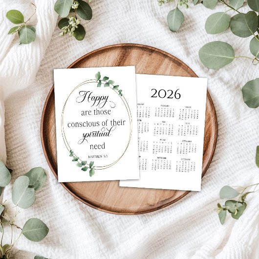 2026 JW Year Text Calendar Card Programm