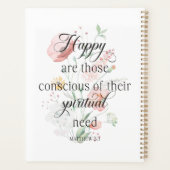 2026 JW Year Text Matthew 5:3 with Spring Flowers Planer (Rückseite)