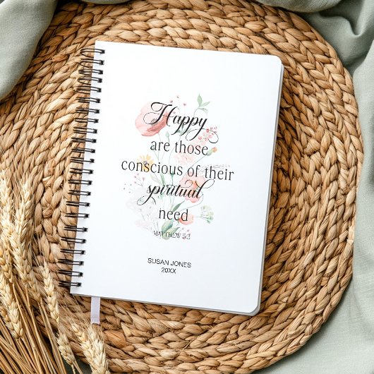 2026 JW Year Text Matthew 5:3 with Spring Flowers  Planer