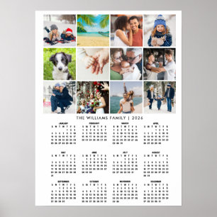 2026 Kalender 12 Foto-Collage Poster