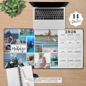 2026 Kalender 14 Fotos Monogramm Name benutzerdefi Schreibtischunterlage