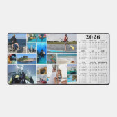 2026 Kalender 15 Fotos Monogramm benutzerdefiniert Schreibtischunterlage (Vorderseite)
