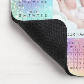 2026 Kalender 1 Foto Rainbow Glitzer Mousepad (Ecke)