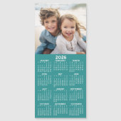 2026 Kalender 1 FotoCollage - Can Edit aqua Magnetkarte (Vorderseite)