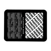 2026 Kalender 1 Fotos Magnet Schwarz hinzufügen (Horizontal)