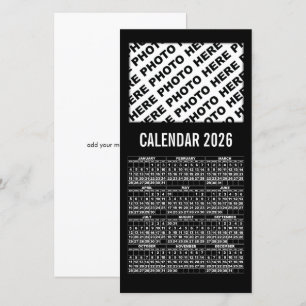 2026 Kalender 1 Horizontale Fotokarte schwarz hinz