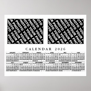 2026 Kalender 2 Fotos Poster 24x18in hinzufügen
