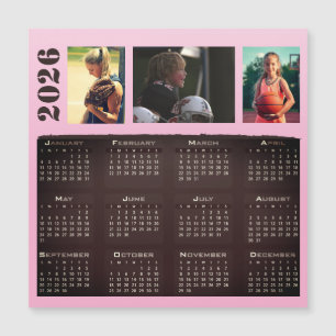 2026 Kalender 3 Fotocollage Magnet-Karte Magnetkarte